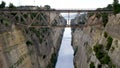 A bridge over the Corinth Canal that connects the Pelopones and the rest of the Greek.